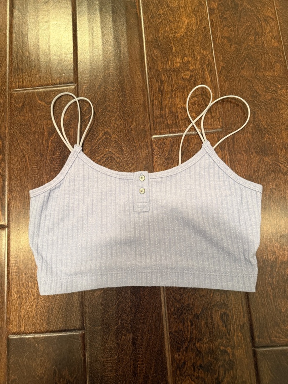 Madewell Lilac Ribbed Double-Strap Crop Cami